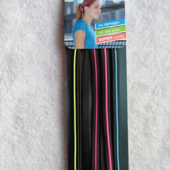 Scunci Everyday & Active No Slip Silicone No Metal Damage Comfy Head Bands Black - Picture 16 of 16